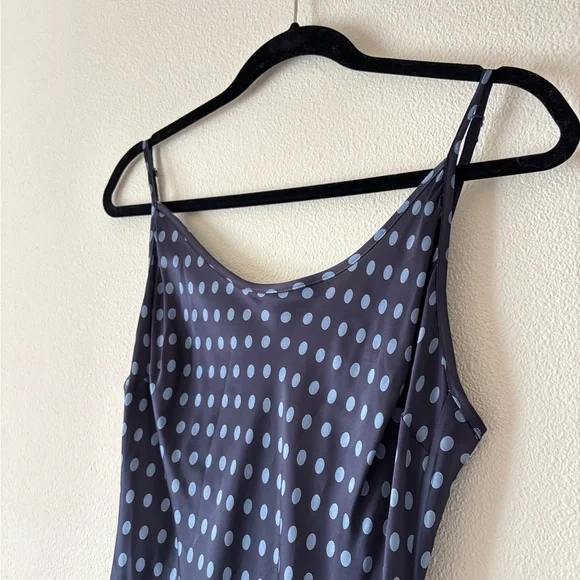 Rachel Comey Wren Satin Polka Dot Navy Blue Slip MIdi Spring Dress Size 8 - Picture 6 of 11